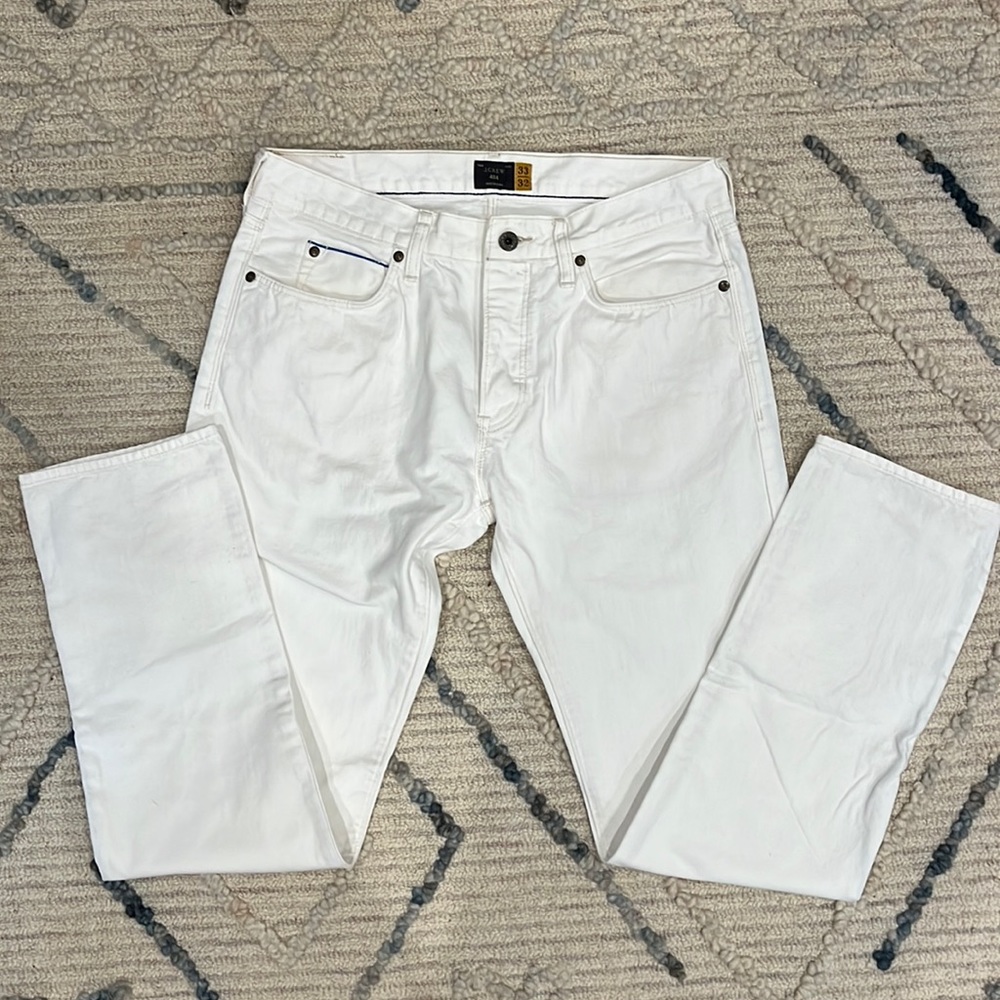 J. Crew 484 Slim Fit White Selvedge Denim Mens 33x32